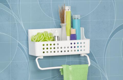 Suction Bathroom Caddy Shower Storage Shelf for Shampoo, Conditioner SKU: O-M1 Image
