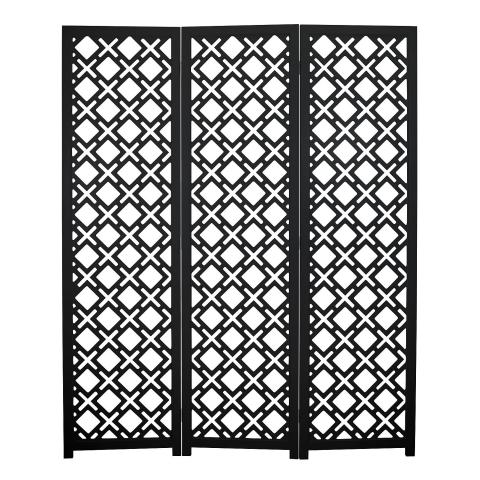PANEL ROOM DIVIDER GEOMETRIC DARK WENGE SCREEN Image