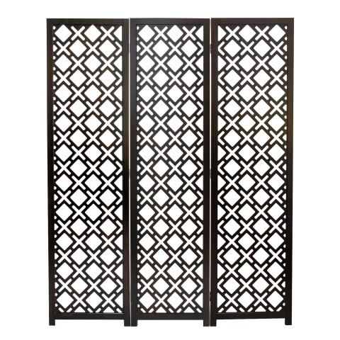 PANEL ROOM DIVIDER GEOMETRIC VEINED WENGE WOOD SCREEN Image