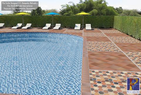 Clay hexagonal floor tile 12.5 cork exclusive line Image