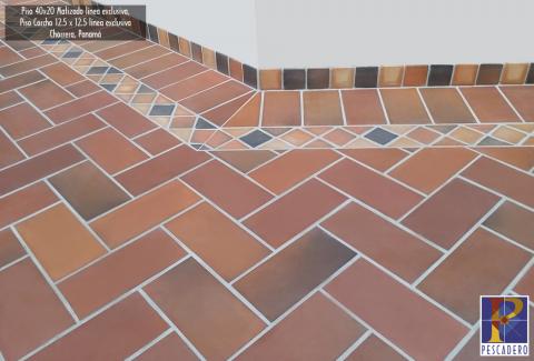 Clay floor tile 40x20 exclusive line Image