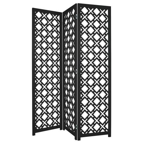 PANEL ROOM DIVIDER GEOMETRIC DARK WENGE SCREEN Image