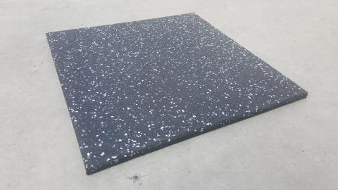 Modular tiles of different thicknesses and colors, made from rubber 100% from recycled tires (SBR) Image