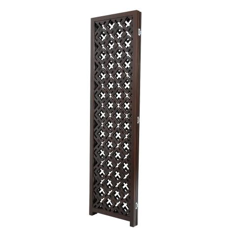 PANEL ROOM DIVIDER GEOMETRIC VEINED WENGE WOOD SCREEN Image