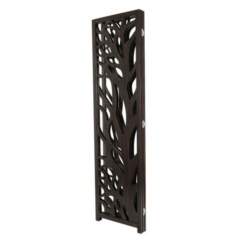 PANEL ROOM DIVIDER TREE VEINED WENGE WOOD SCREEN Image