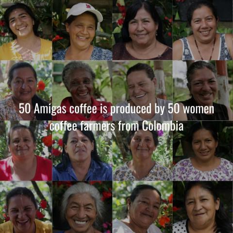 50 Amigas Coffee - Dulcinea Edition, 12 Oz | Arabica, Whole Bean Coffee, Medium Roast, Direct Trade Women Farmers, Single Origin Image