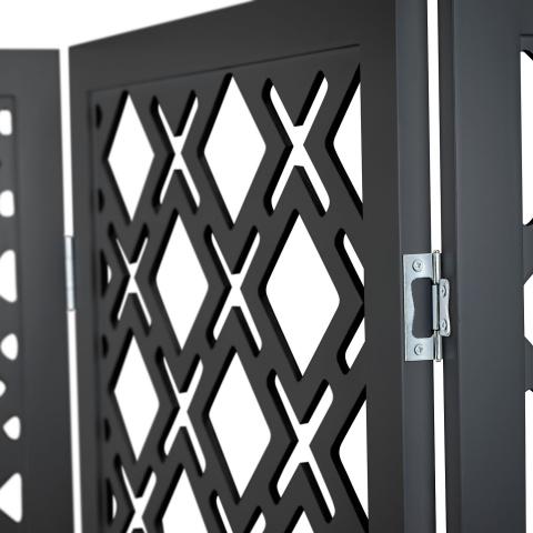 PANEL ROOM DIVIDER GEOMETRIC DARK WENGE SCREEN Image
