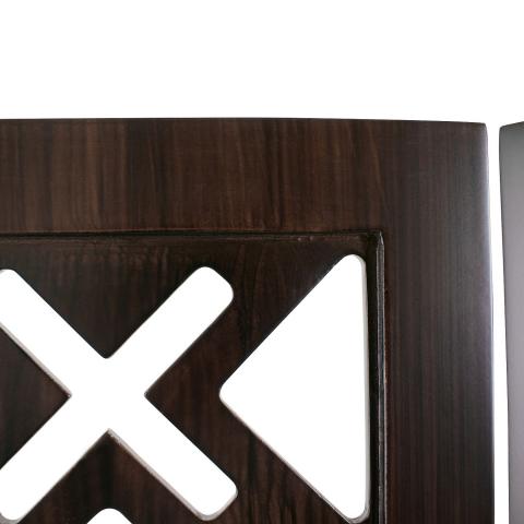 PANEL ROOM DIVIDER GEOMETRIC VEINED WENGE WOOD SCREEN Image