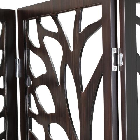 PANEL ROOM DIVIDER TREE VEINED WENGE WOOD SCREEN Image