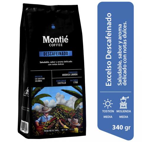 DECAFFEINATED EXCELSO COFFEE - MONTIE COFFEE - SMALL SHIPMENTS FROM 24 UNITS Image