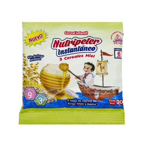 Instant Cereal for Children - 3 Cereals with Honey flavor