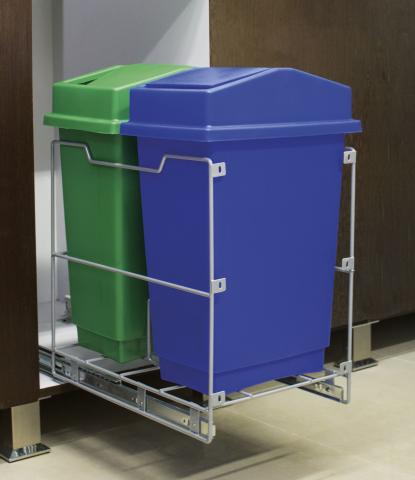 4362 Classic double waste bins (Blue and Green) Image