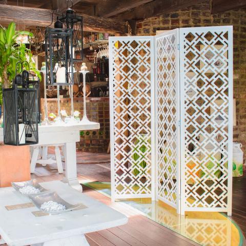 PANEL ROOM DIVIDER GEOMETRIC WHITE SCREEN Image