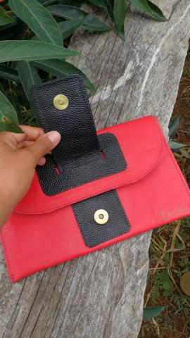 LEATHER AND SILK HANDBAG Image