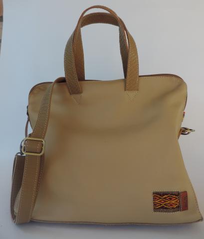 ETHNIC BAG WITH HANDMADE FABRIC ON THE SIDES Image