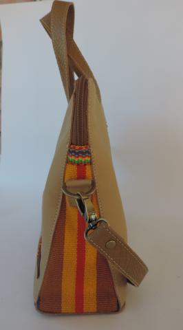 ETHNIC BAG WITH HANDMADE FABRIC ON THE SIDES Image