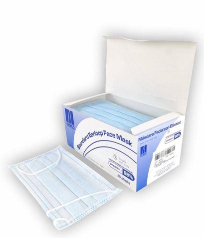 Single-use, non-sterile, disposable holding face mask. Image
