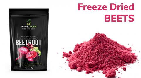 Freeze-dried beets in pieces and powder Image