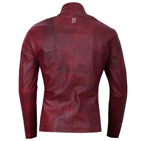 Red wine leather jacket Image
