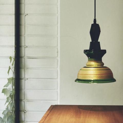 Pendant Lamps, Glass and threads Image