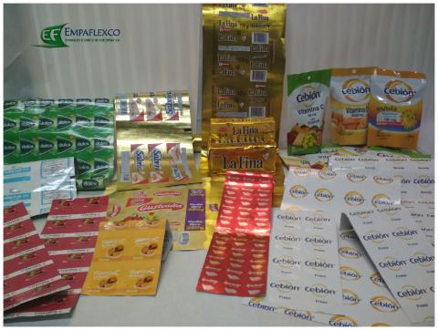 Sheets (rolls) and bilaminate or trilaminate bags to pack drugs and foods. Image