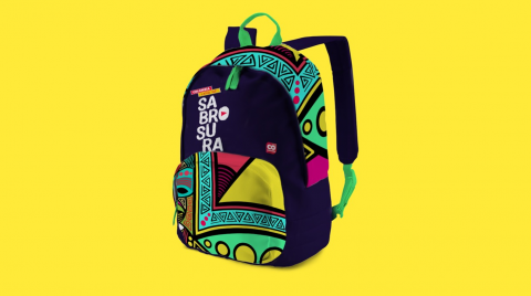 Hands-free backpack in leather and canvas Image