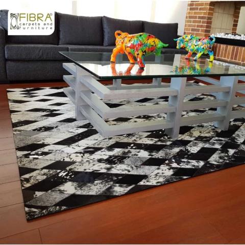 100% handmade leather rug Image