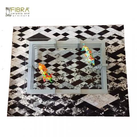 100% handmade leather rug Image