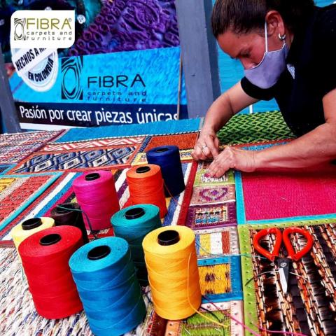 100% handmade fique rug Image