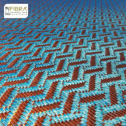 100% handmade fique and copper rug Image