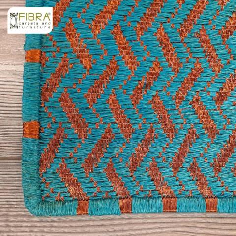 100% handmade fique and copper rug Image