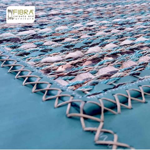 Rug in fique and leather 100% handmade Image