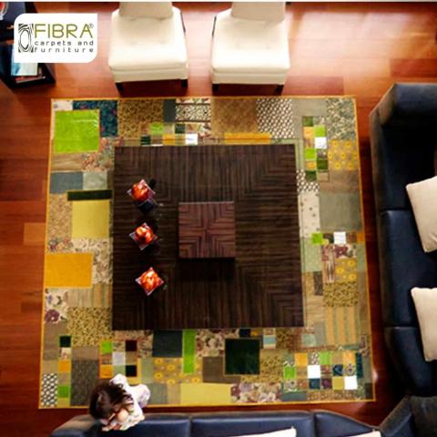 100% handmade leather and textile mat Image