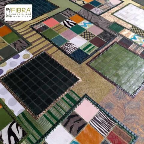 100% handmade leather and textile mat Image