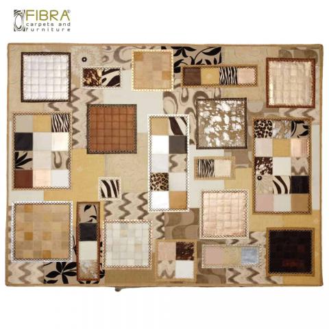 100% handmade leather and textile mat Image