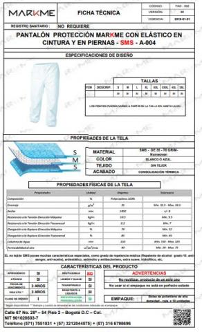 DISPOSABLE PROTECTION TROUSERS WITH ELASTIC AT WAIST AND IN BOOTS - SMS Image