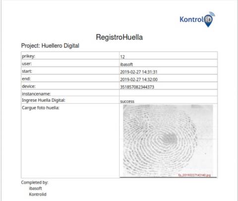 Kontrol ID - FingerScan Image