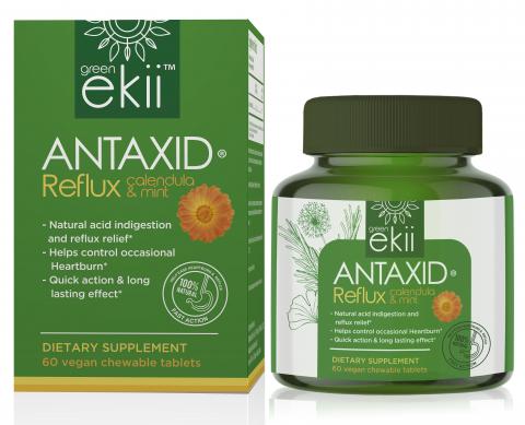 ANTAXID reflux, heartburn, gastritis, GERD natural, 60 chew tabs Image