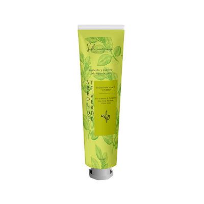 Hand and body cream. Green tea tree Image