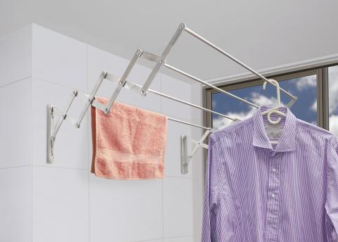 5024 Aluminum 4 tubes expandable wallmounted drying rack Image