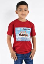 Red ocean line t-shirt for boys Image