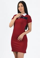 Wine red texas polo dress for women Image