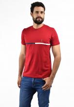 Square red line t-shirt for men Image