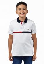 White bridge polo shirt for boys Image