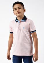 Light pink polo shirt for boys Image