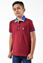 Light wine red polo shirt for boys Image