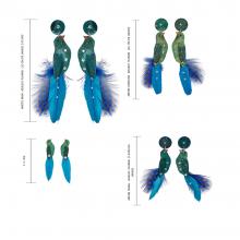 TILE BIRD EARRINGS WITH FEATHERS Image