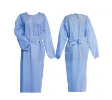 Long gown - long sleeves with spring cuffs - disposable made of non-woven fabric. Not sterile Image