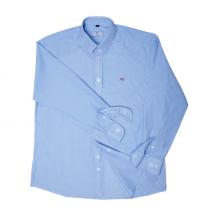 Blue and white lines shirt with velcro closure Image