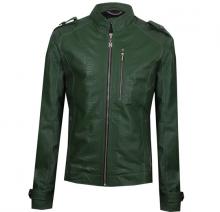 Green engraved leather jacket Image